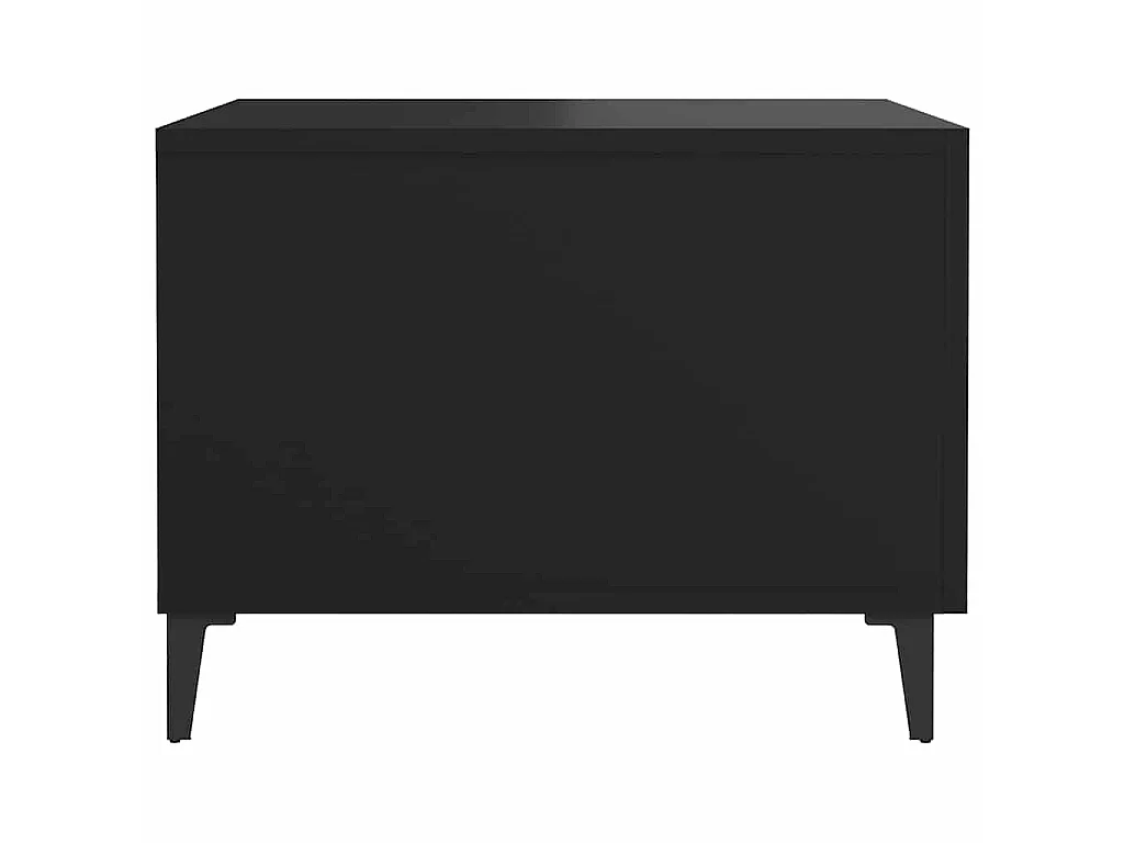Tables basses avec pieds en métal 2 pcs Noir 50x50x40 cm