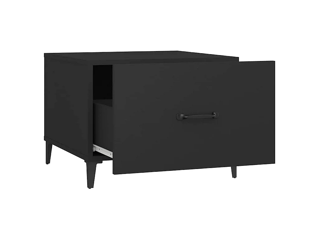 Tables basses avec pieds en métal 2 pcs Noir 50x50x40 cm