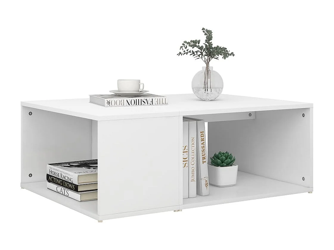 Salontafel 90x67x33 cm bewerkt hout wit