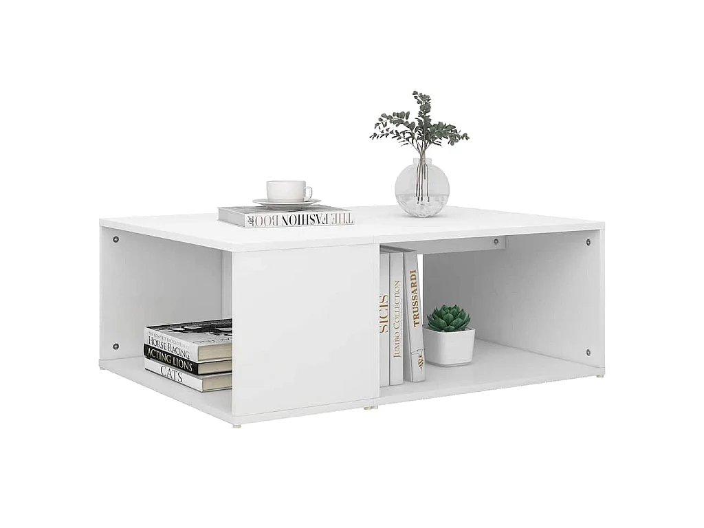 Tavolino da Salotto Bianco 90x67x33 cm in Legno Multistrato