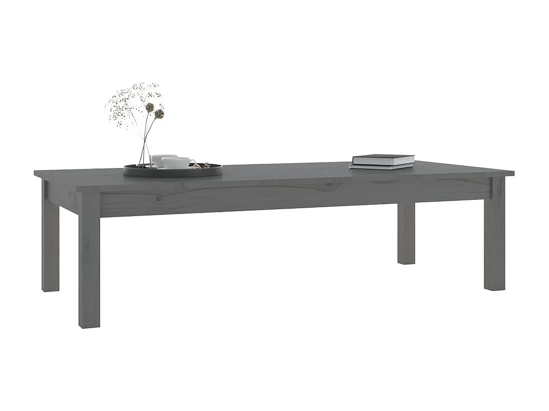 Table basse Gris 110x50x30 cm Bois massif de pin