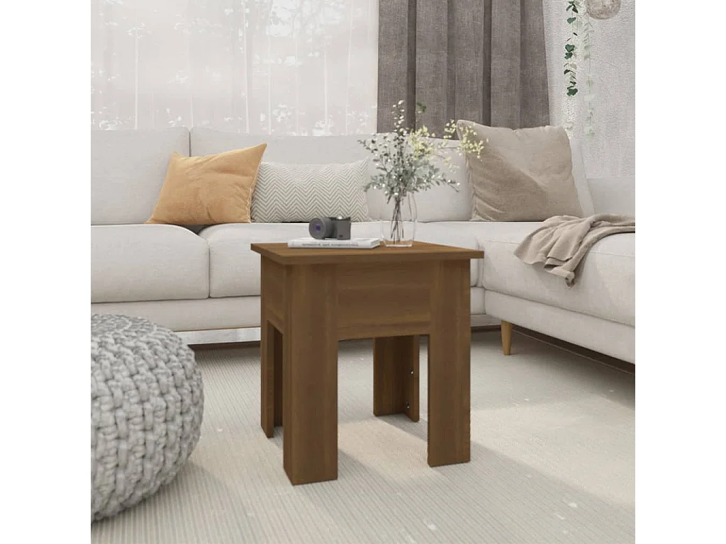 Table basse chêne marron 40x40x42 cm bois d'ingénierie