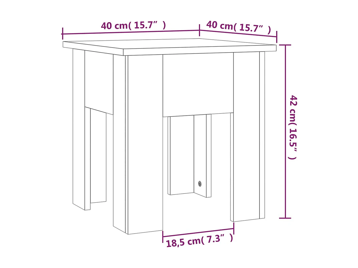 Table basse chêne marron 40x40x42 cm bois d'ingénierie