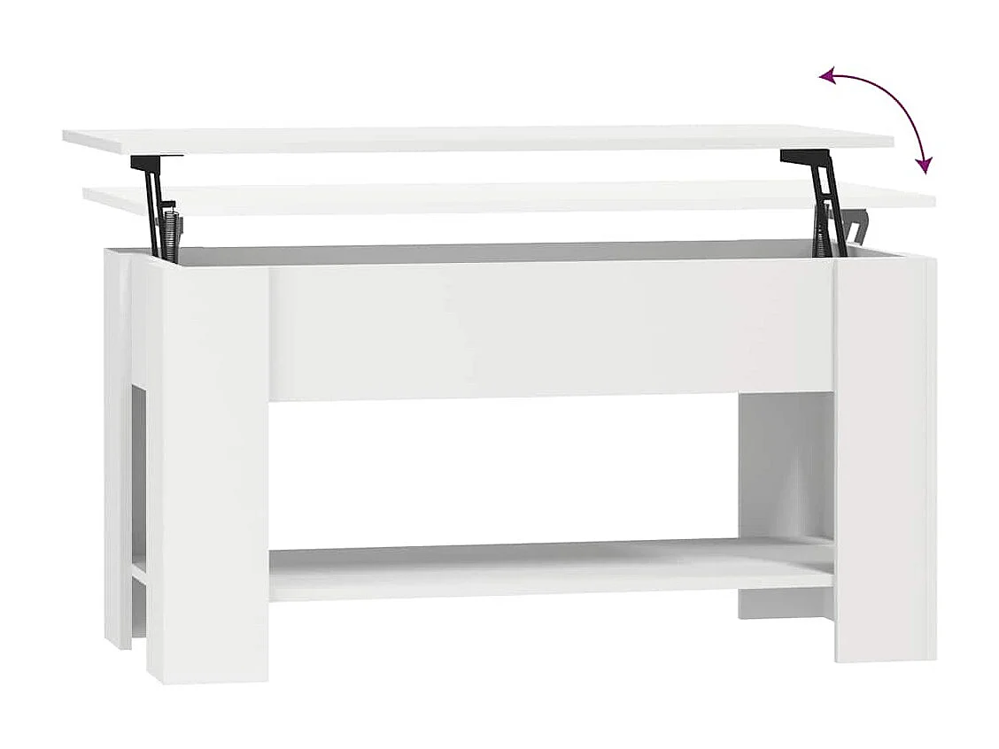 Table basse blanc 101x49x52 cm bois d'ingénierie