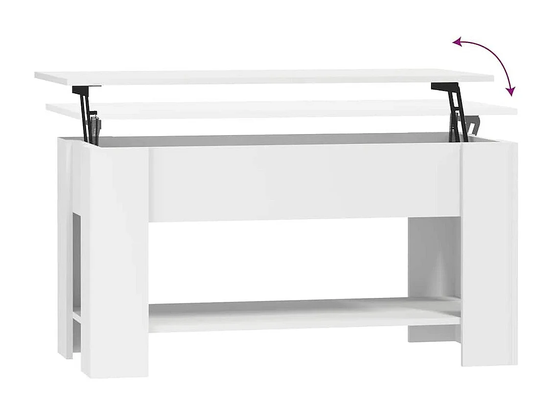 Table basse blanc 101x49x52 cm bois d'ingénierie