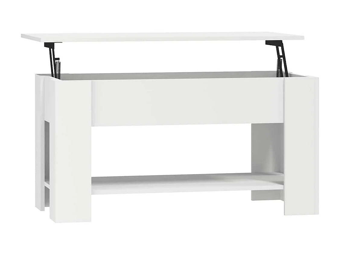Table basse blanc 101x49x52 cm bois d'ingénierie