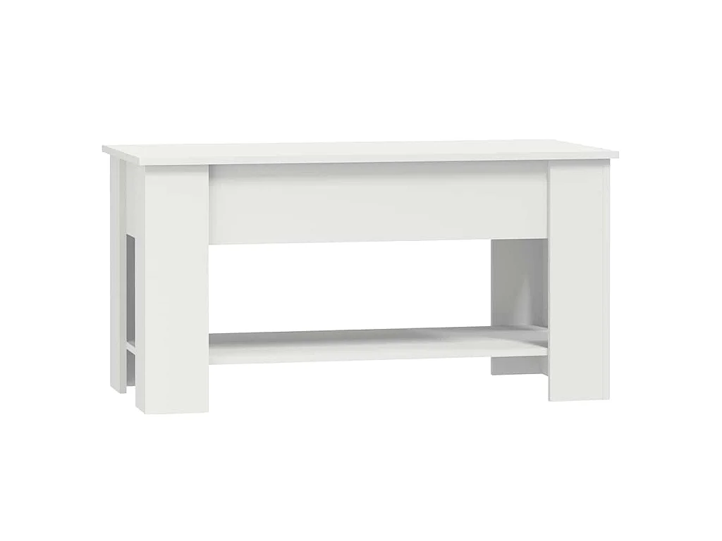 Salontafel 101x49x52 cm bewerkt hout wit