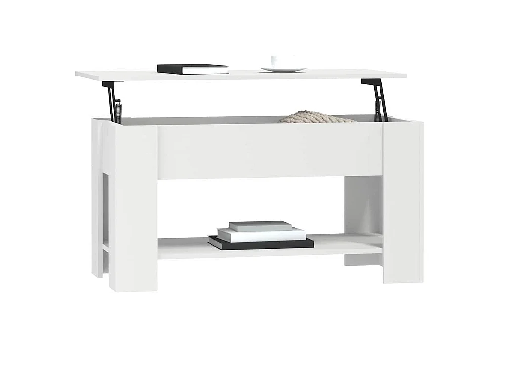Salontafel 101x49x52 cm bewerkt hout wit