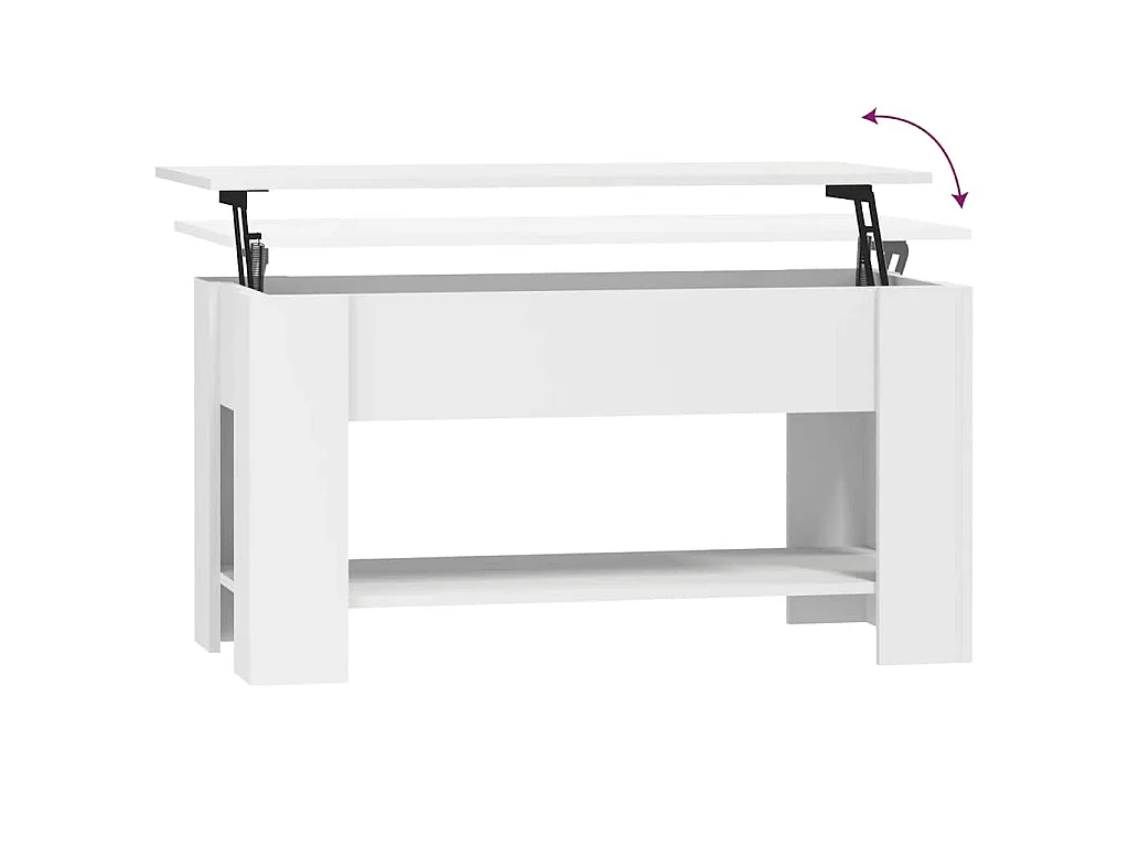 Salontafel 101x49x52 cm bewerkt hout wit
