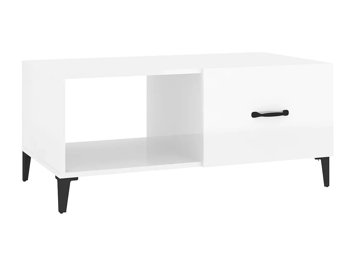 Couchtisch Hochglanz-Weiß 90x50x40 cm Holzwerkstoff