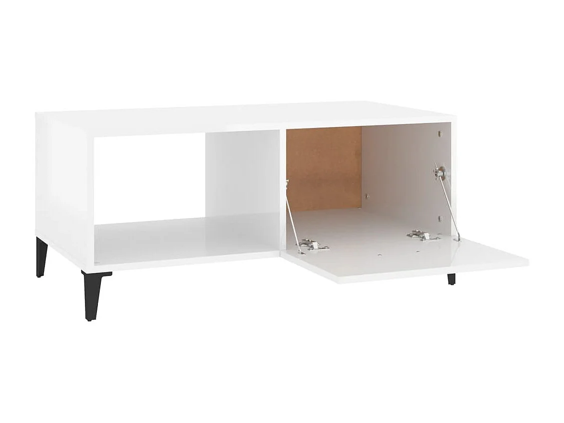 Couchtisch Hochglanz-Weiß 90x50x40 cm Holzwerkstoff