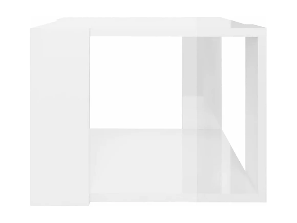 Mesa de centro madera contrachapada blanco brillo 40x40x30 cm