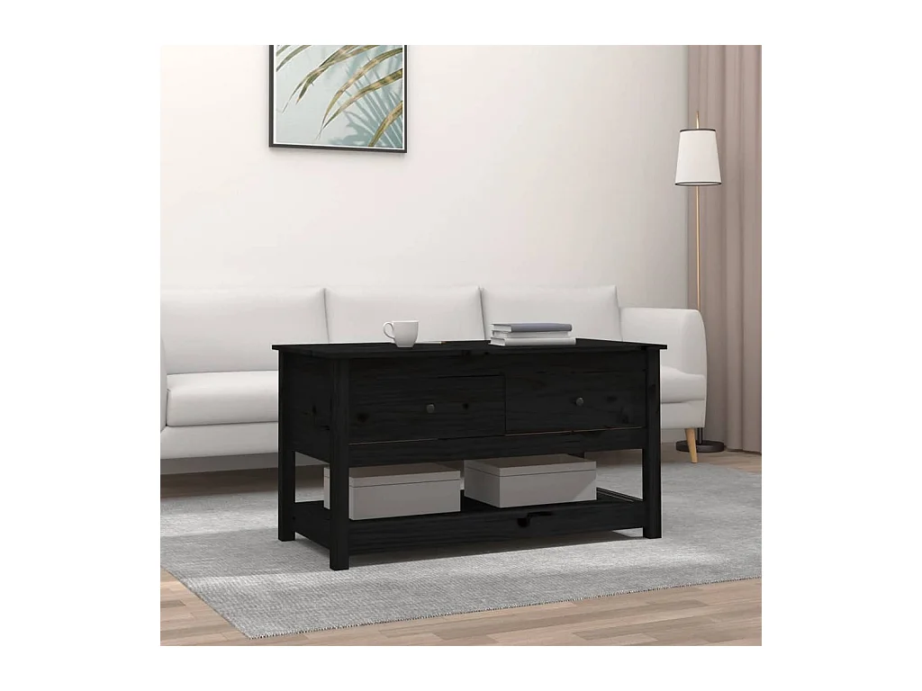 Salontafel 102x49x55 cm massief grenenhout zwart
