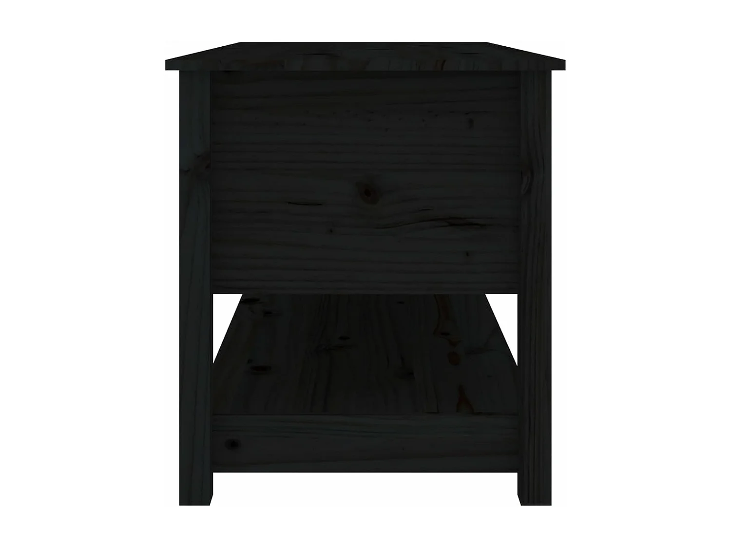 Table basse Noir 102x49x55 cm Bois massif de pin