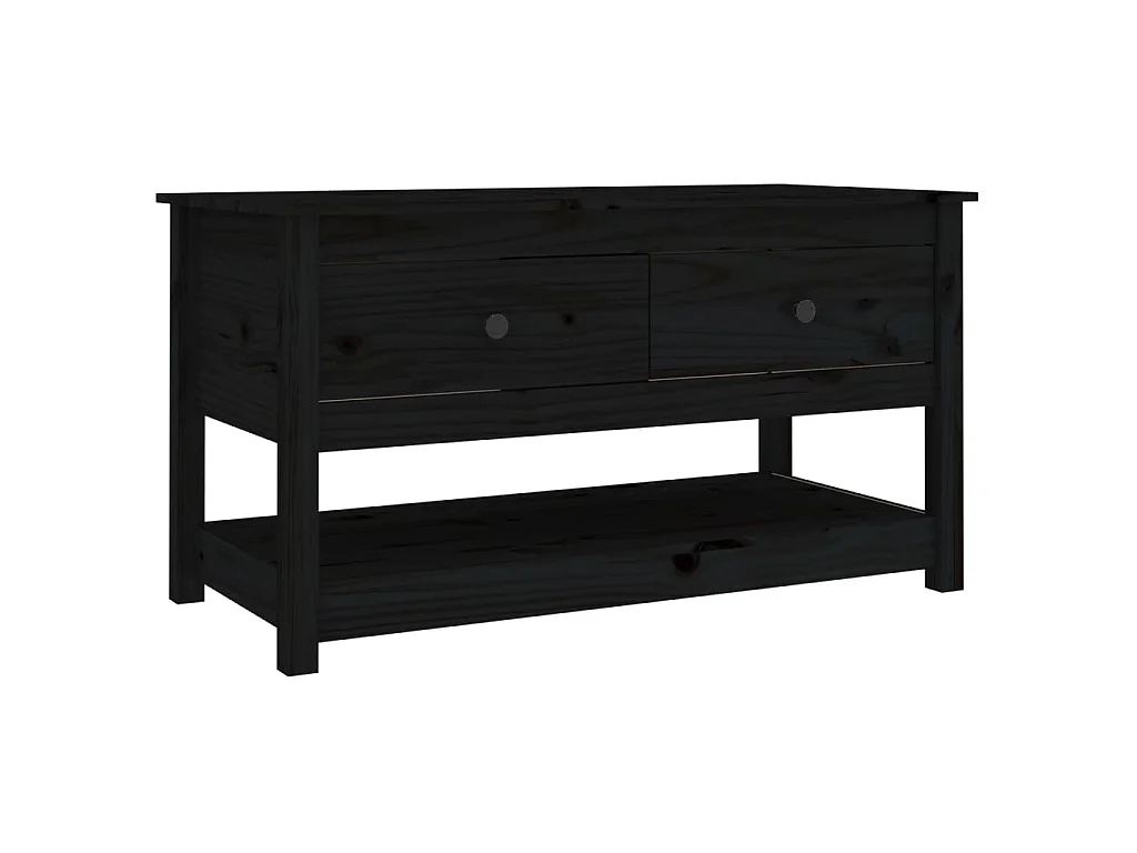 Mesa de centro 102x49x55 cm pinho maciço preto