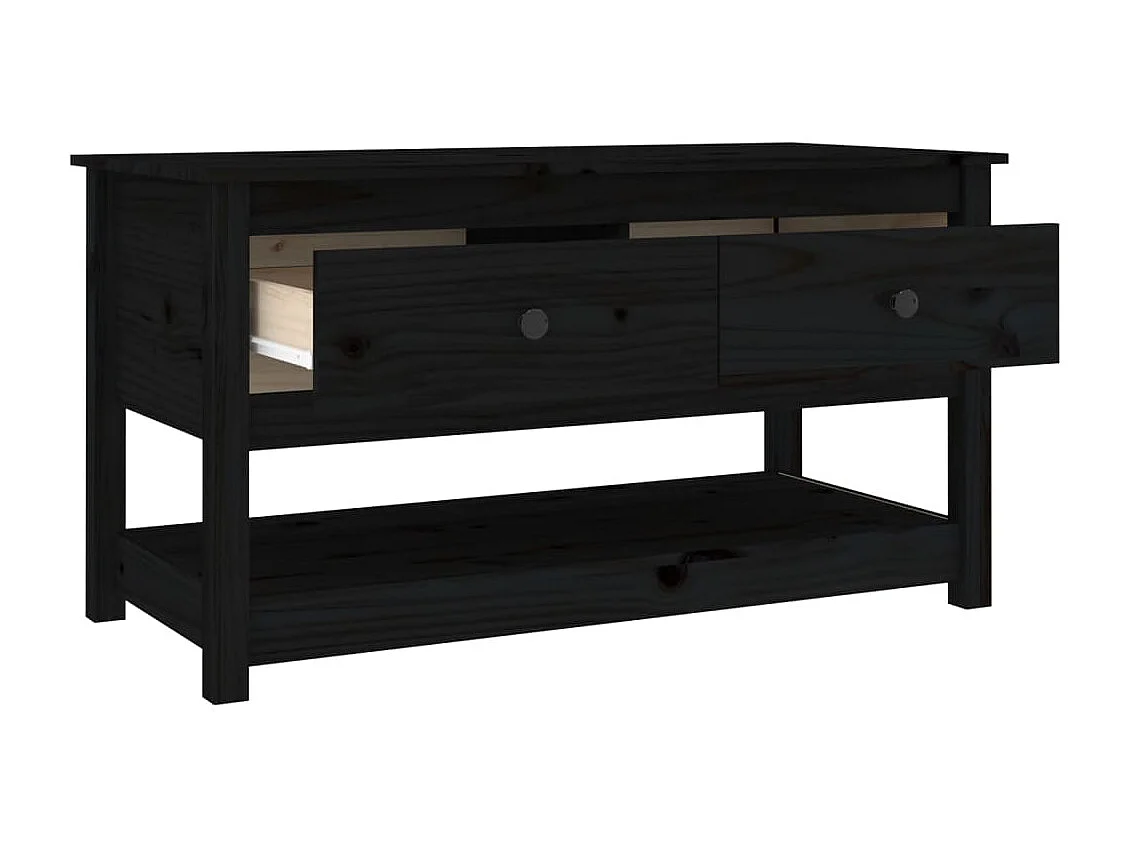 Mesa de centro 102x49x55 cm pinho maciço preto