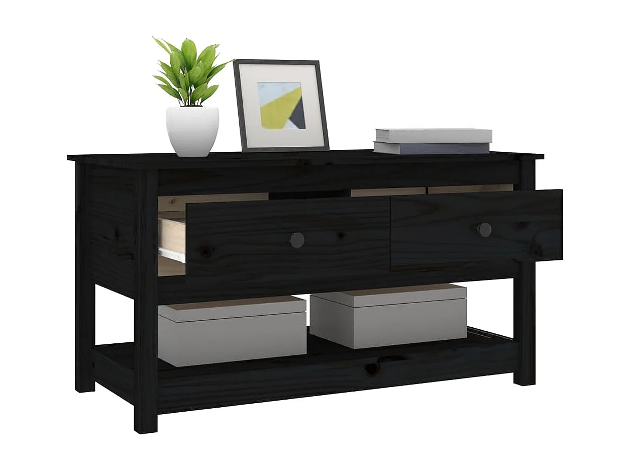 Mesa de centro 102x49x55 cm pinho maciço preto