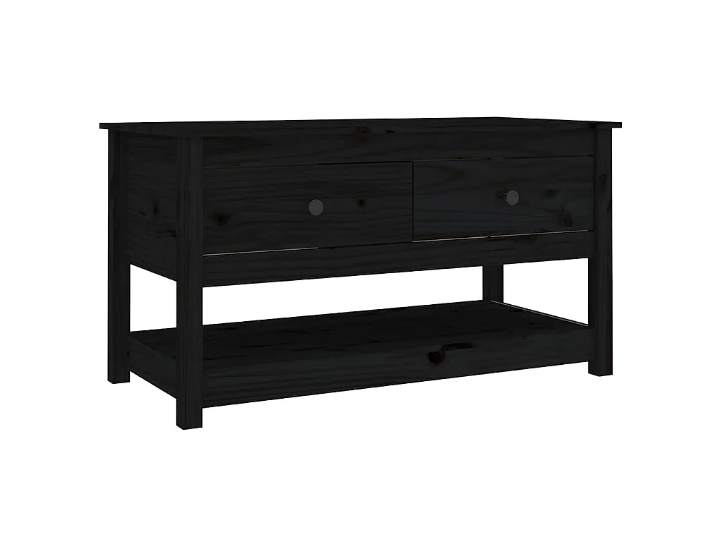 Mesa de centro 102x49x55 cm pinho maciço preto