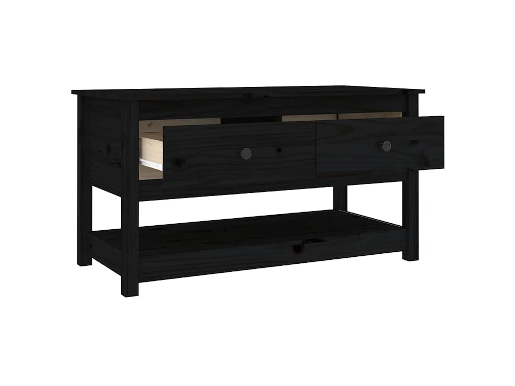 Mesa de centro 102x49x55 cm pinho maciço preto