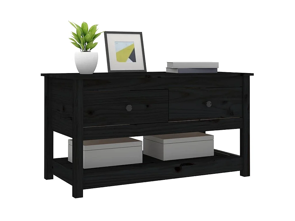 Mesa de centro 102x49x55 cm pinho maciço preto