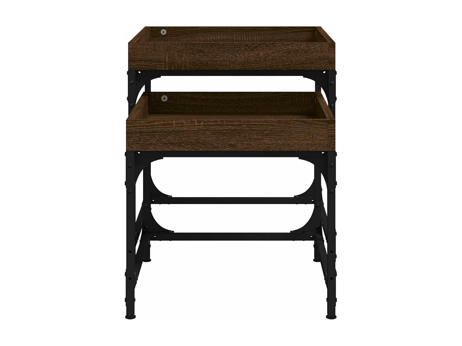 Tavolini 2 pz Rovere Marrone in Legno Multistrato