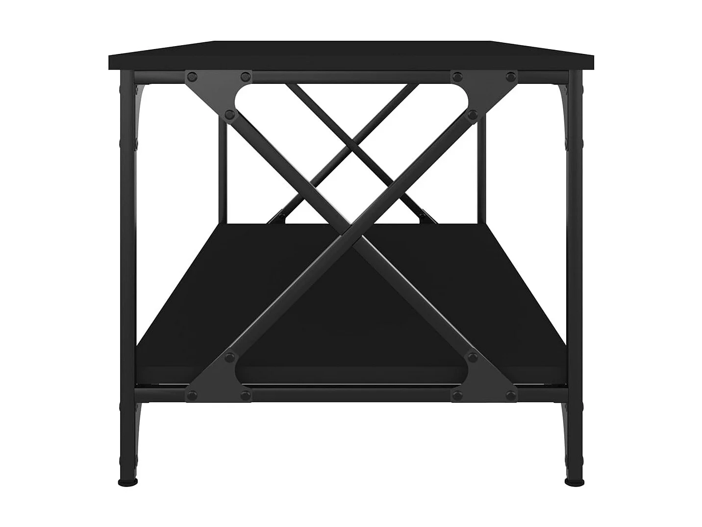 Tavolino da Salotto Nero 100x50x45 cm Legno Multistrato e Ferro