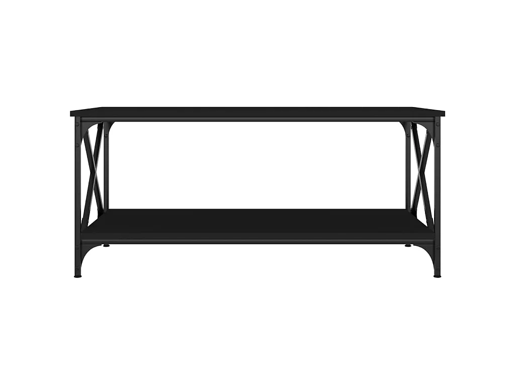 Table basse Noir 100x50x45 cm Bois d'ingénierie et fer