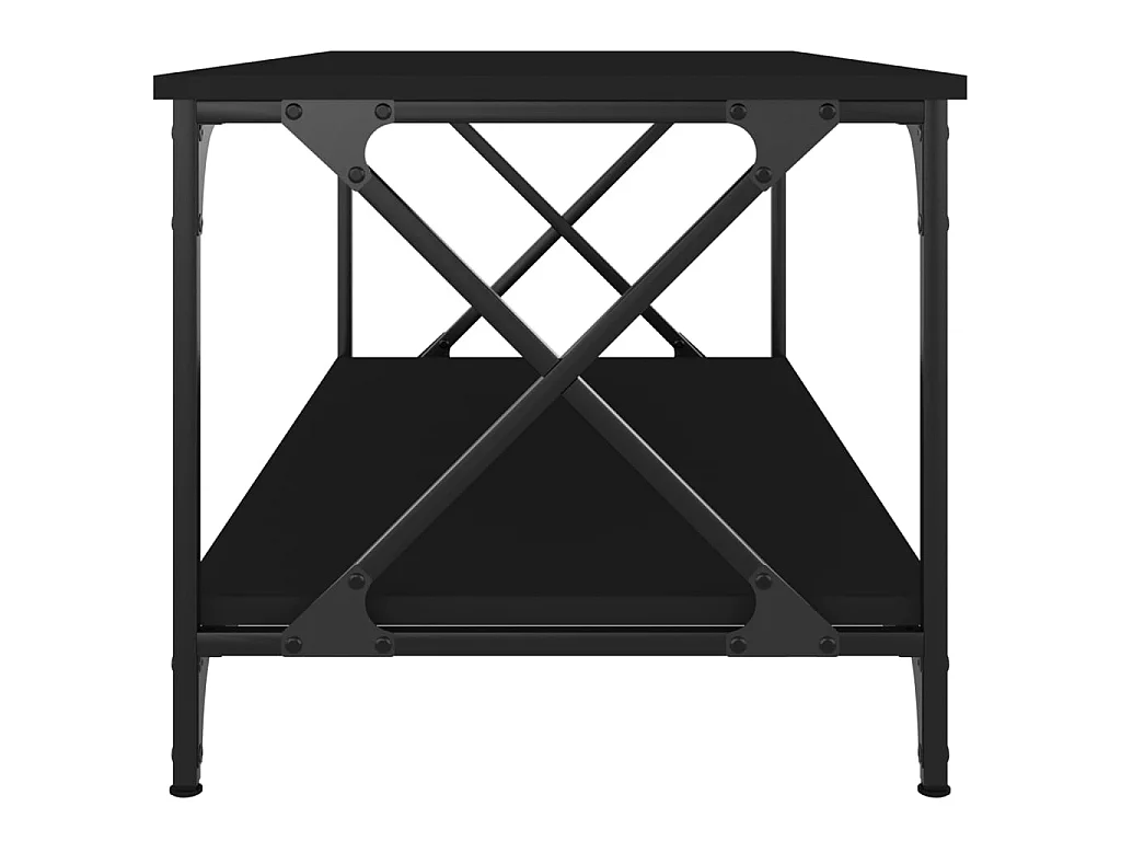Table basse Noir 100x50x45 cm Bois d'ingénierie et fer