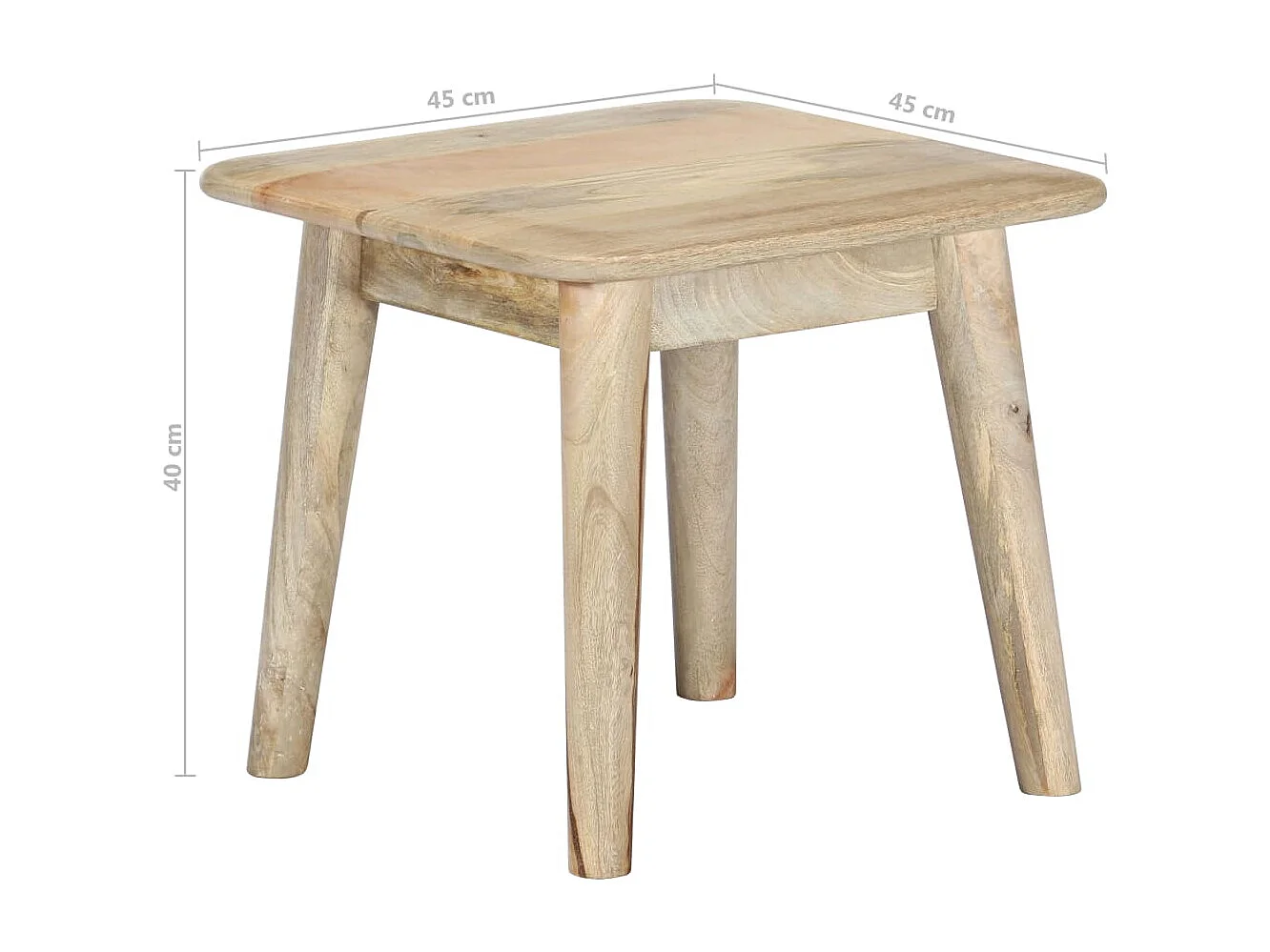 Couchtisch 45×45×40 cm Mango Massivholz