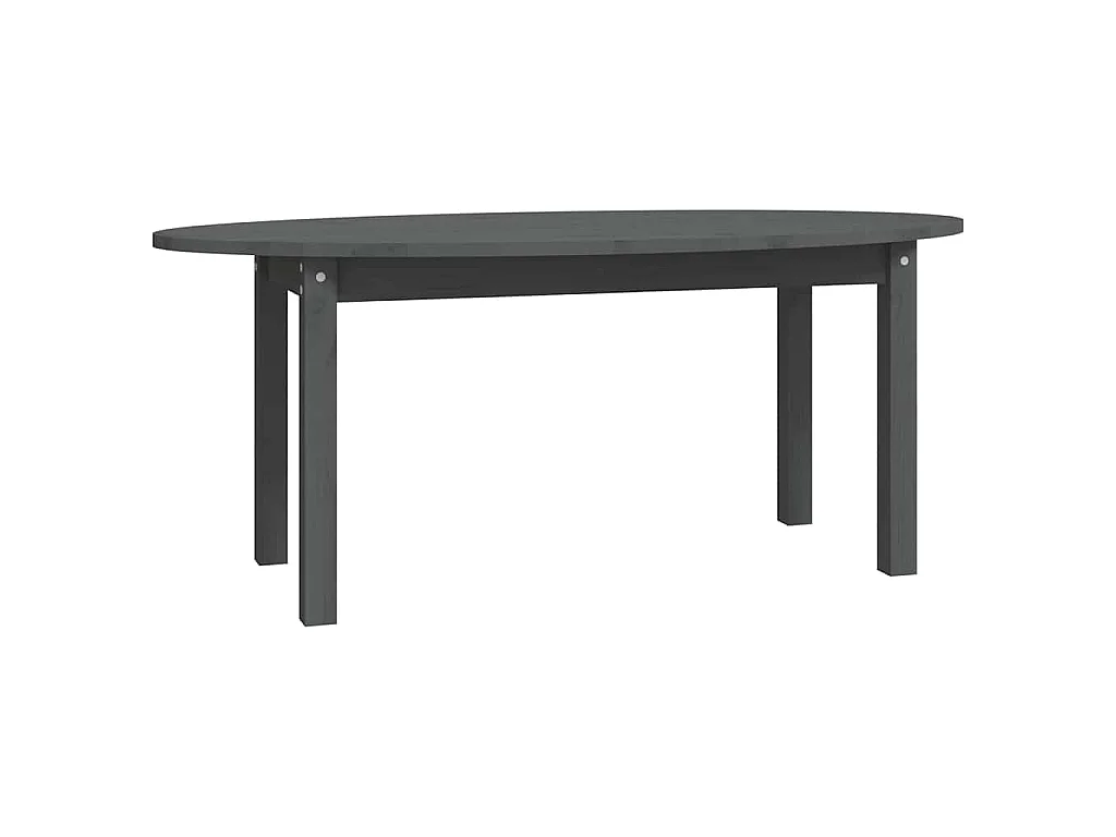 Tavolino da Salotto Grigio 110x55x45 cm Legno Massello di Pino