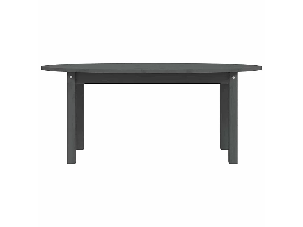 Tavolino da Salotto Grigio 110x55x45 cm Legno Massello di Pino