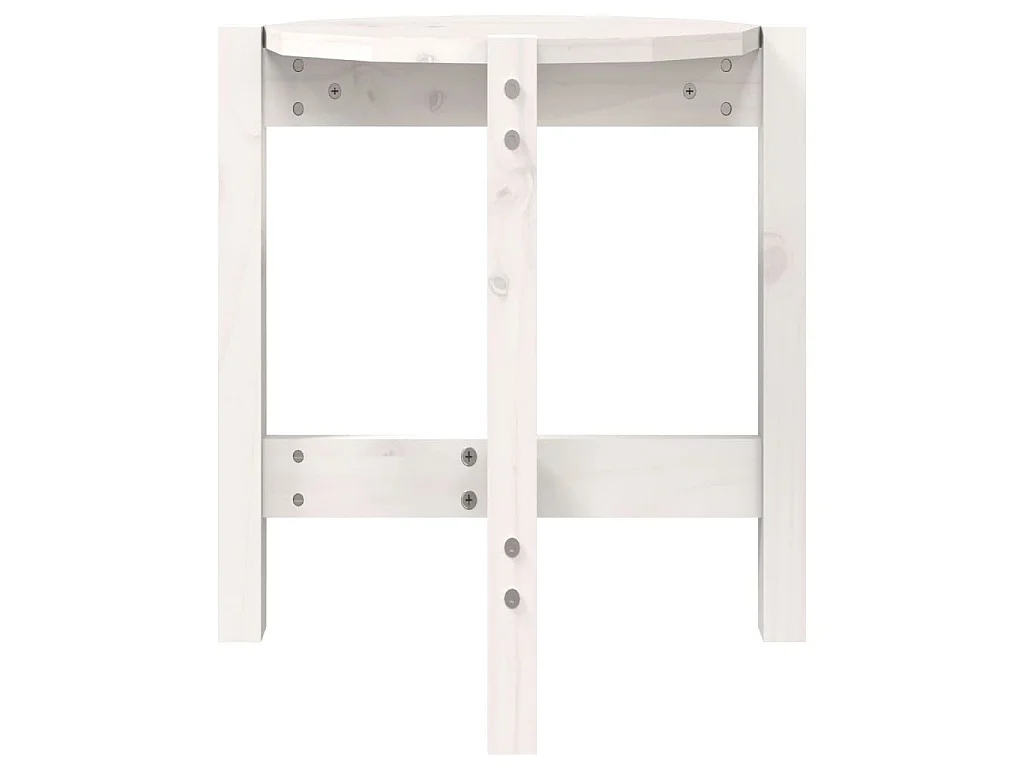 Table basse Blanc Ø 42,5x45 cm Bois massif de pin