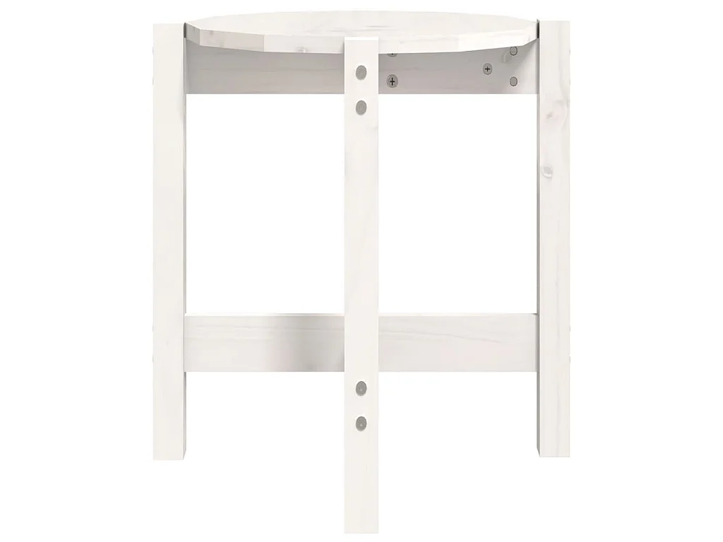 Table basse Blanc Ø 42,5x45 cm Bois massif de pin
