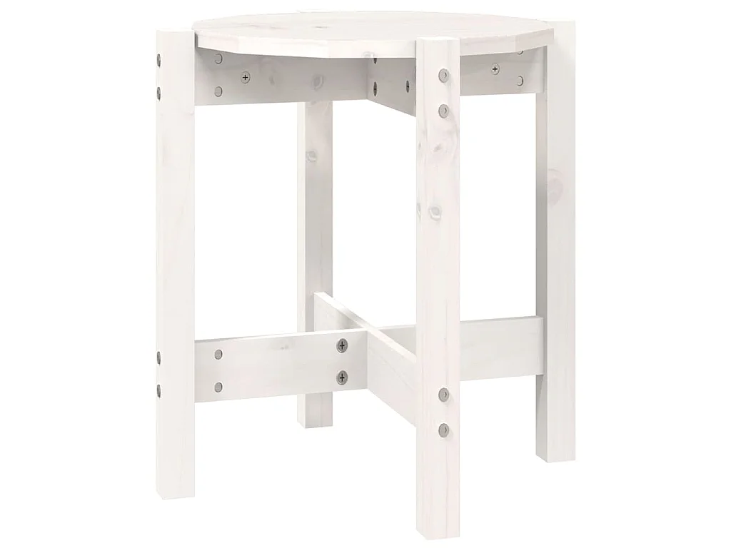 Salontafel Ø 42,5x45 cm massief grenenhout wit