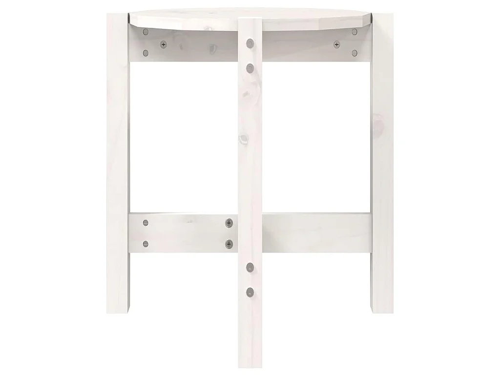 Salontafel Ø 42,5x45 cm massief grenenhout wit