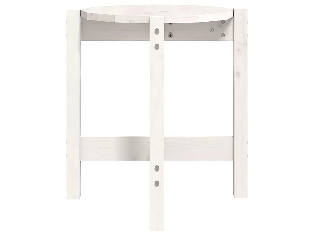 Salontafel Ø 42,5x45 cm massief grenenhout wit