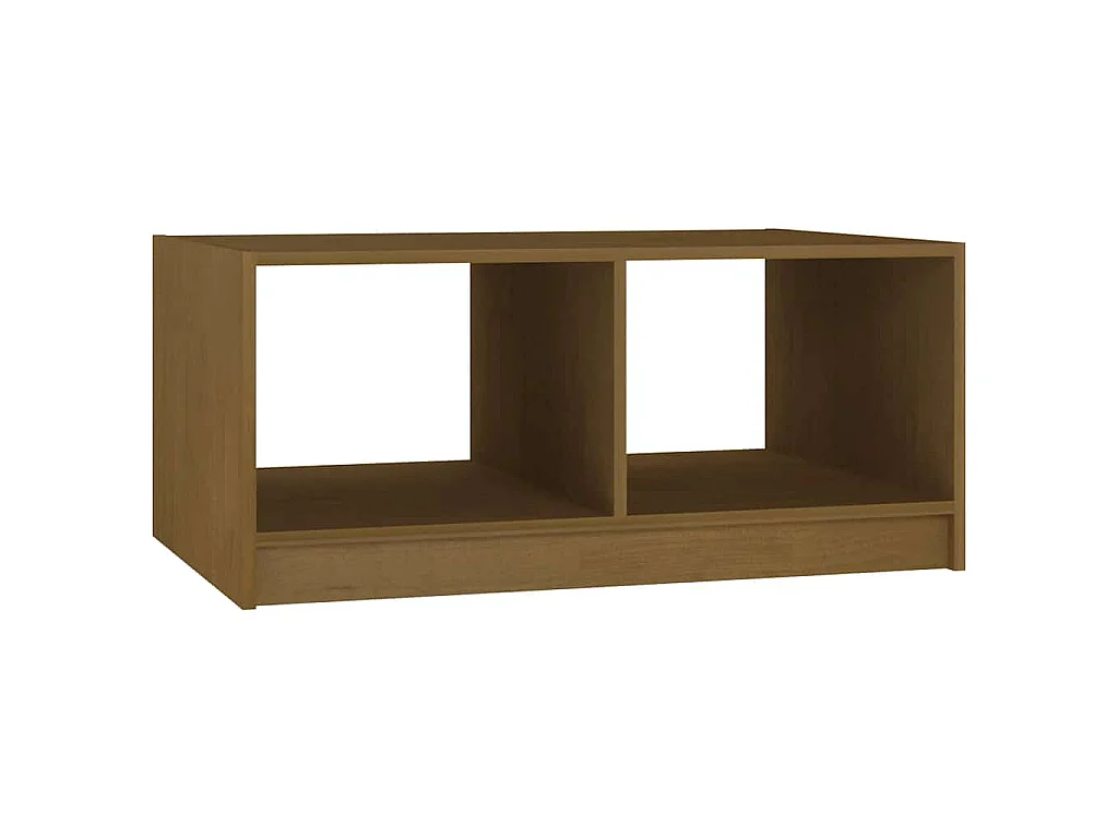 Table basse marron miel 75x50x33,5 cm bois de pin massif