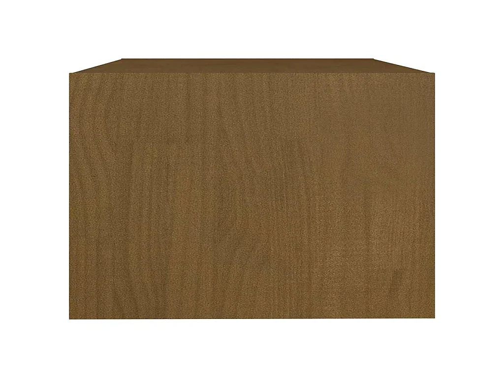 Table basse marron miel 75x50x33,5 cm bois de pin massif