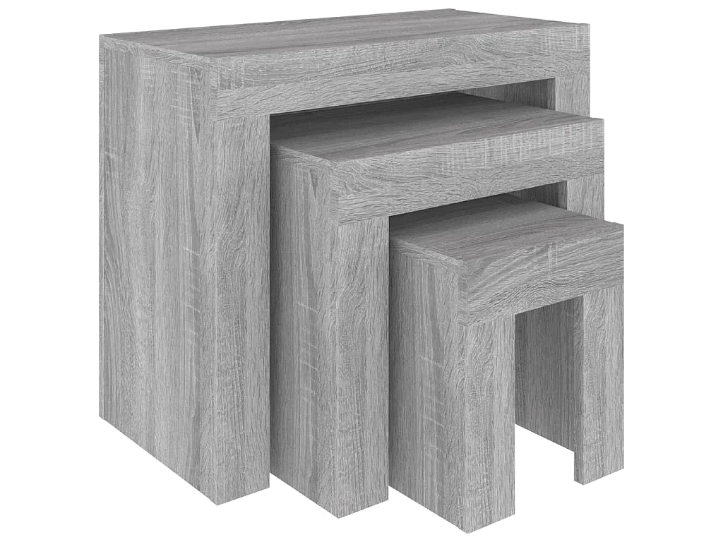 Tables basses gigognes 3 pcs sonoma gris bois d'ingénierie