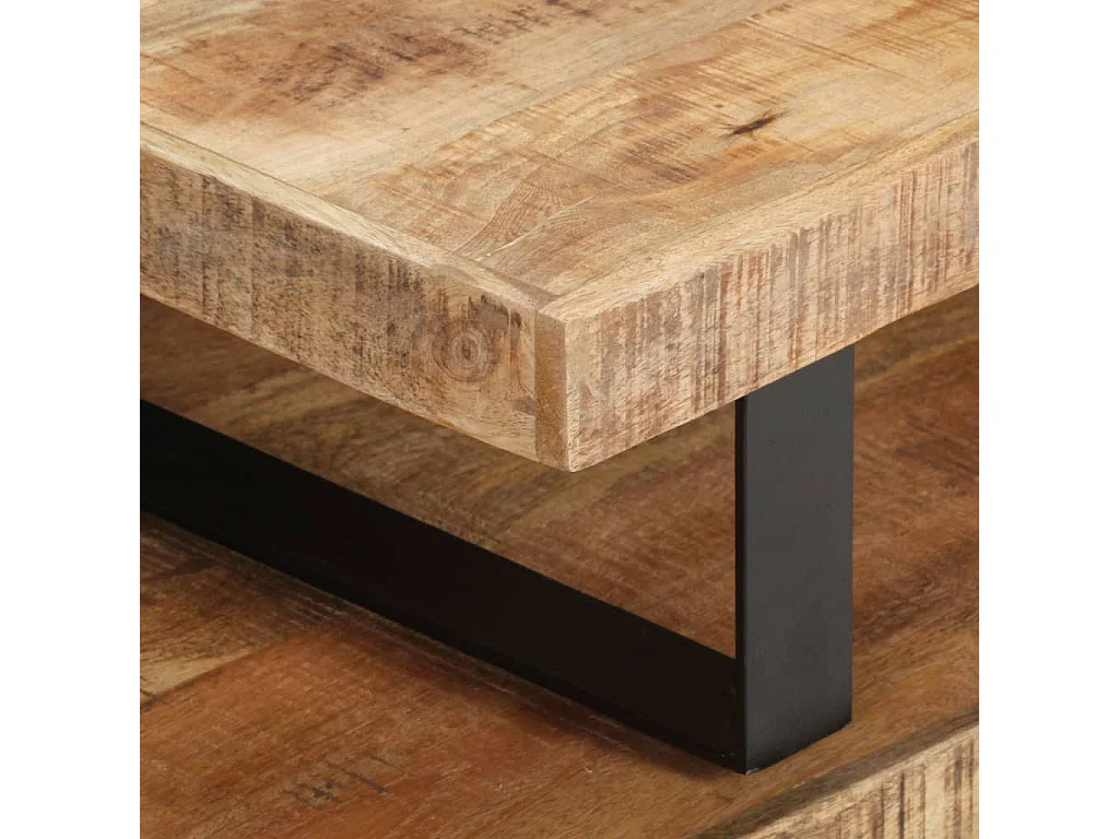 Ensemble de table basse 2 pcs Bois de manguier massif