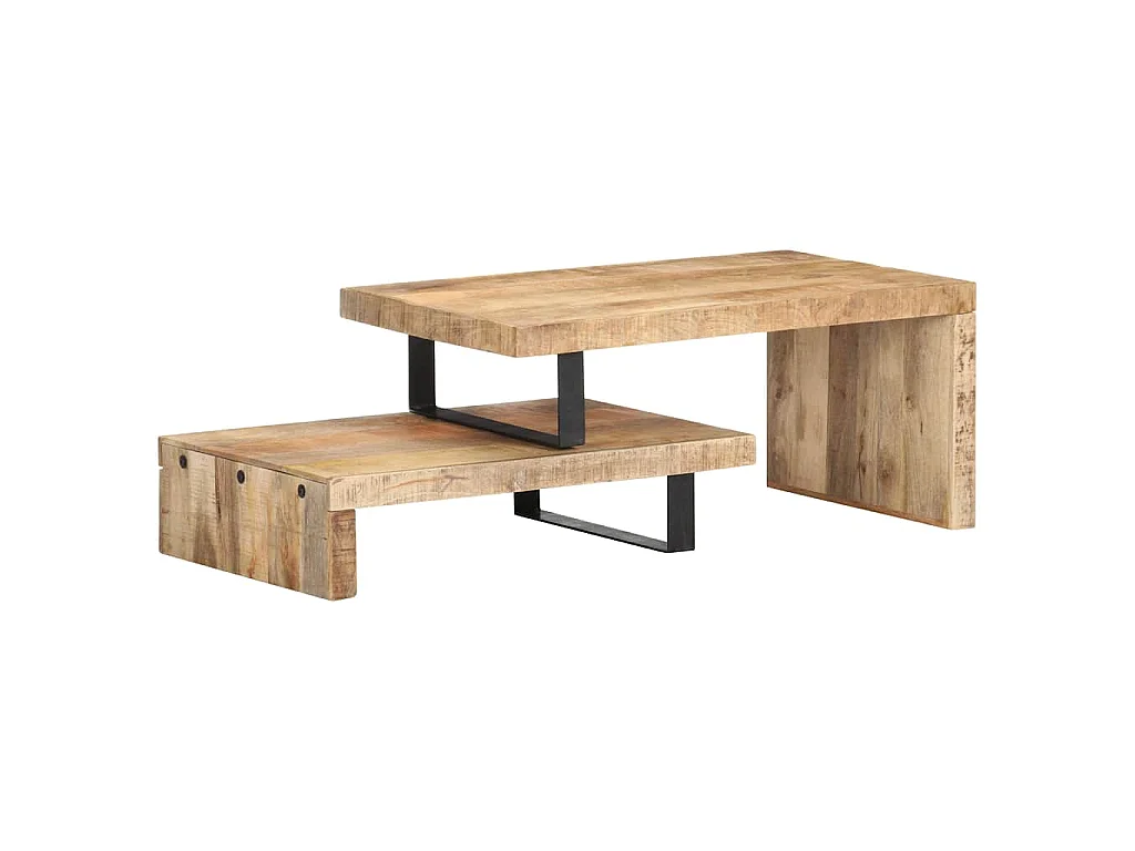 Ensemble de table basse 2 pcs Bois de manguier massif