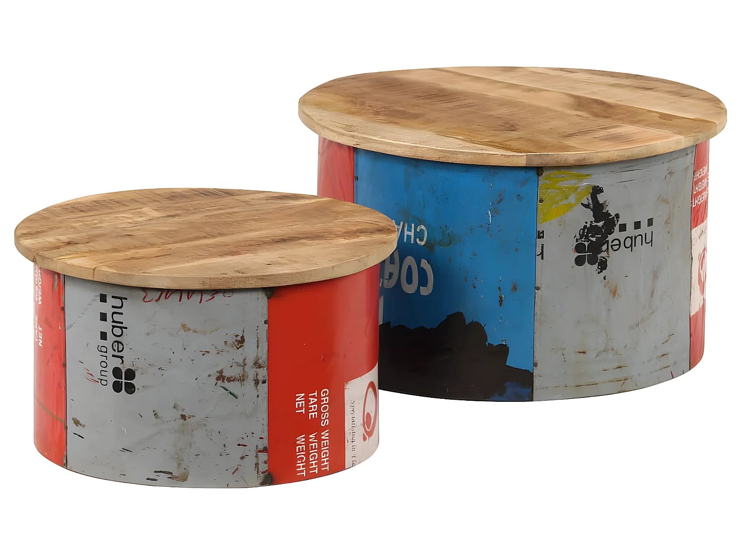 Tables basses 2 pcs Bois solide de manguier
