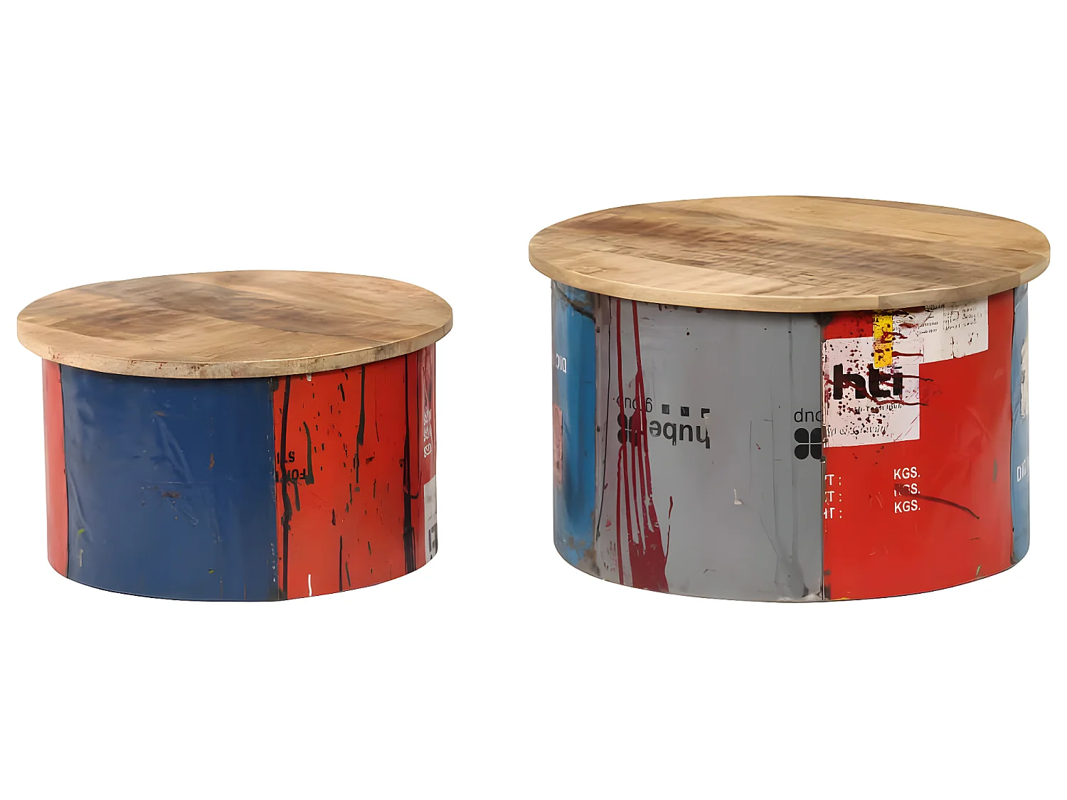Tables basses 2 pcs Bois solide de manguier
