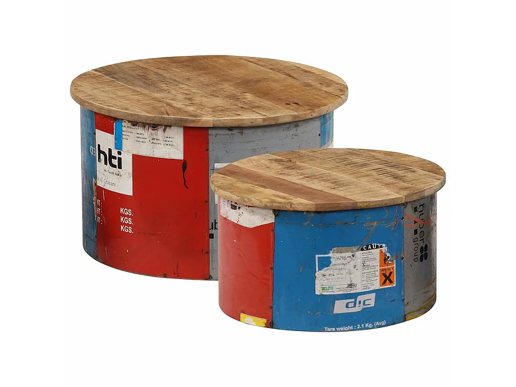 Tables basses 2 pcs Bois solide de manguier