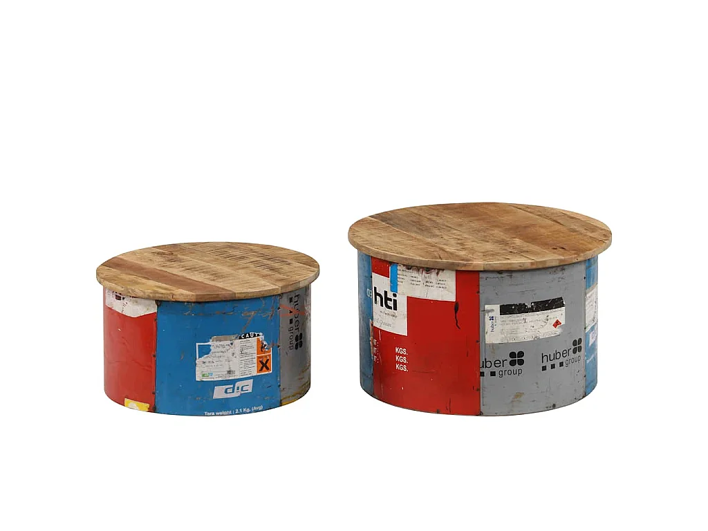 Tables basses 2 pcs Bois solide de manguier