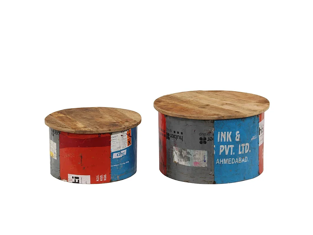 Tables basses 2 pcs Bois solide de manguier