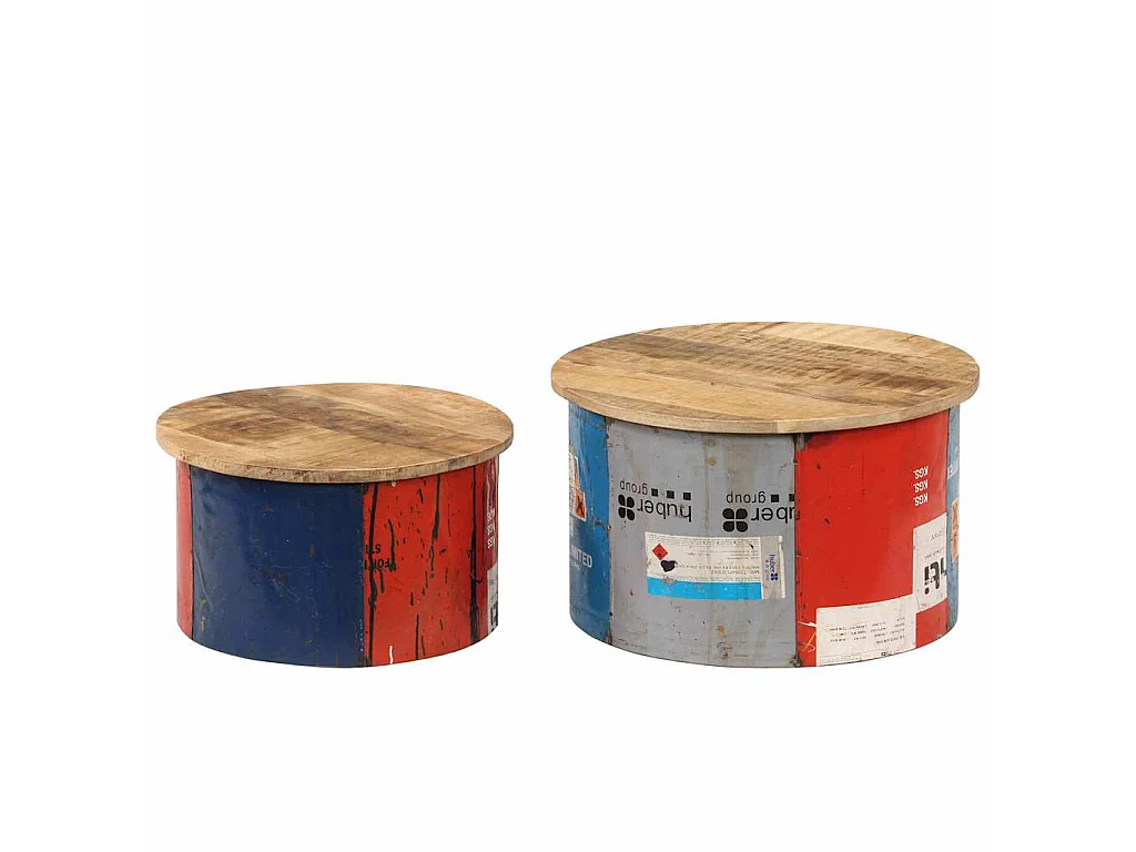 Tables basses 2 pcs Bois solide de manguier