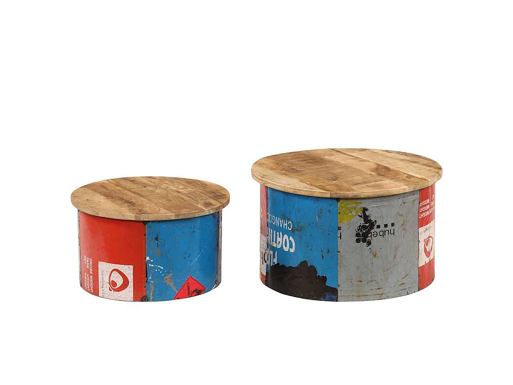 Tables basses 2 pcs Bois solide de manguier