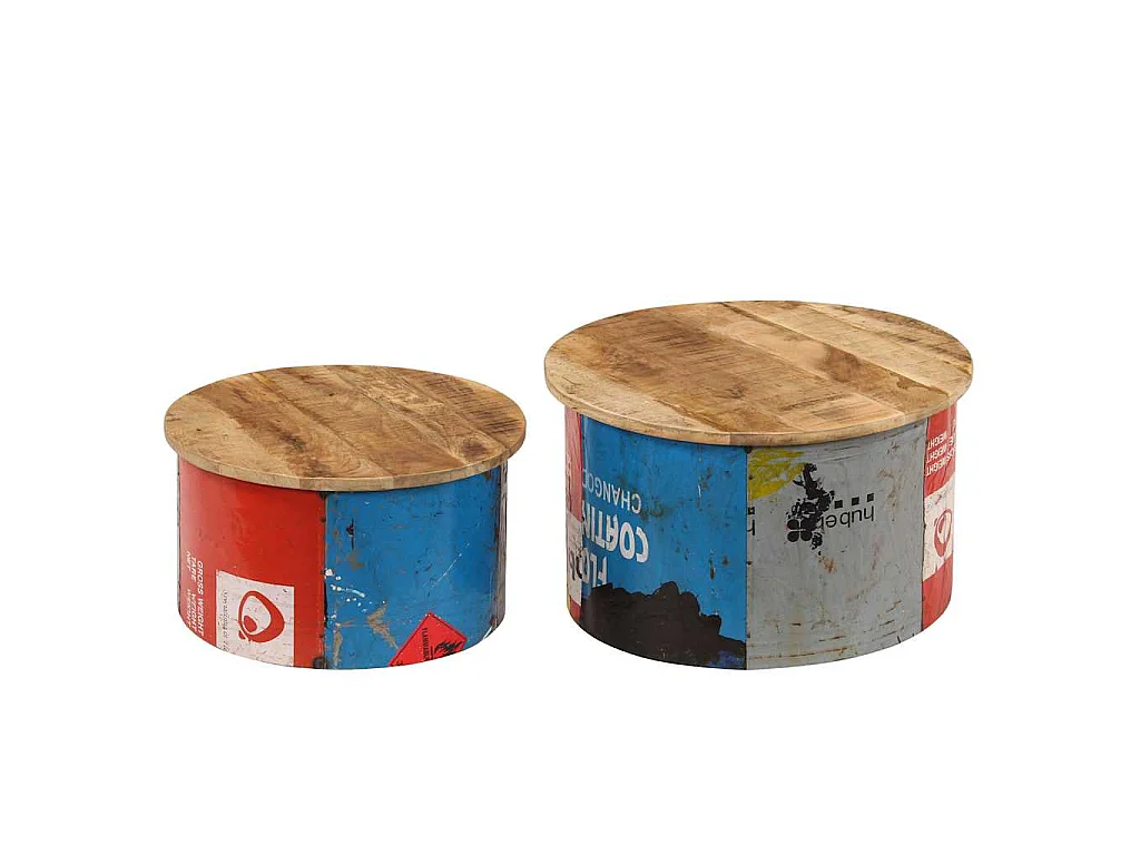 Tables basses 2 pcs Bois solide de manguier