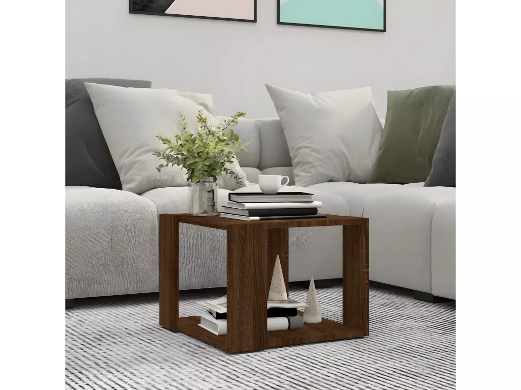 Kauf Unique Couchtisch Braun Eichen-Optik 40x40x30 cm Holzwerkstoff